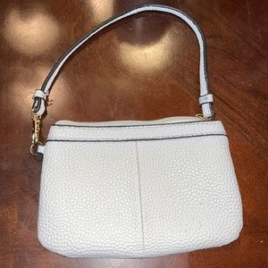 Light blue Black Rivet leather zip wallet.